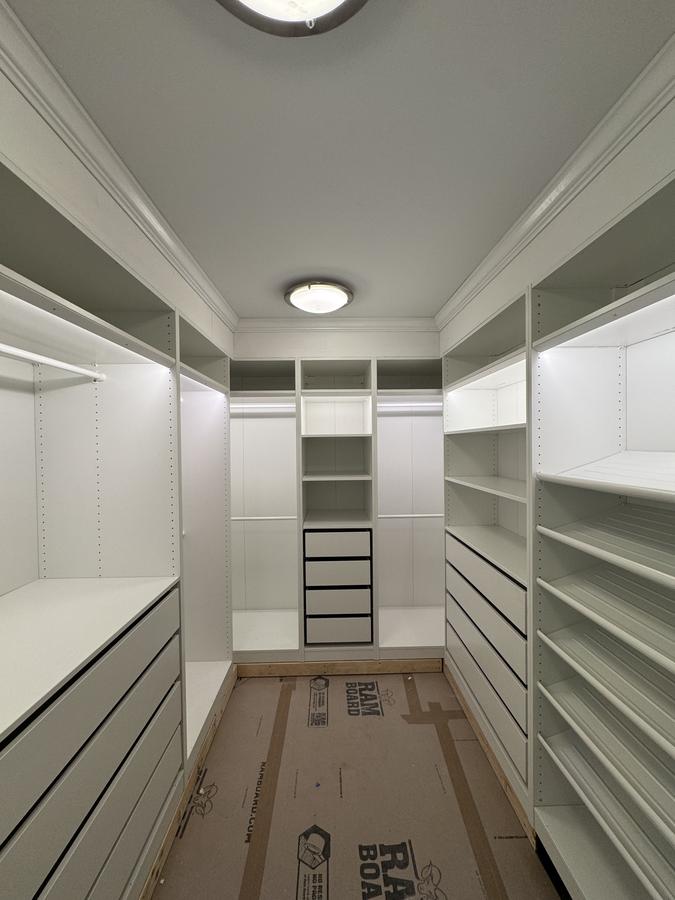 White walk-in closet storage
